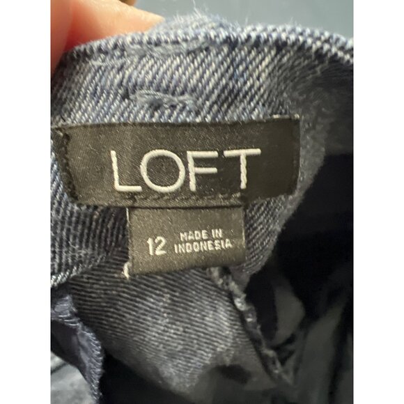 Loft Navy Linen Blend Pleated Front Shorts Size 12 Beach Lagenlook Resort - Picture 6 of 9